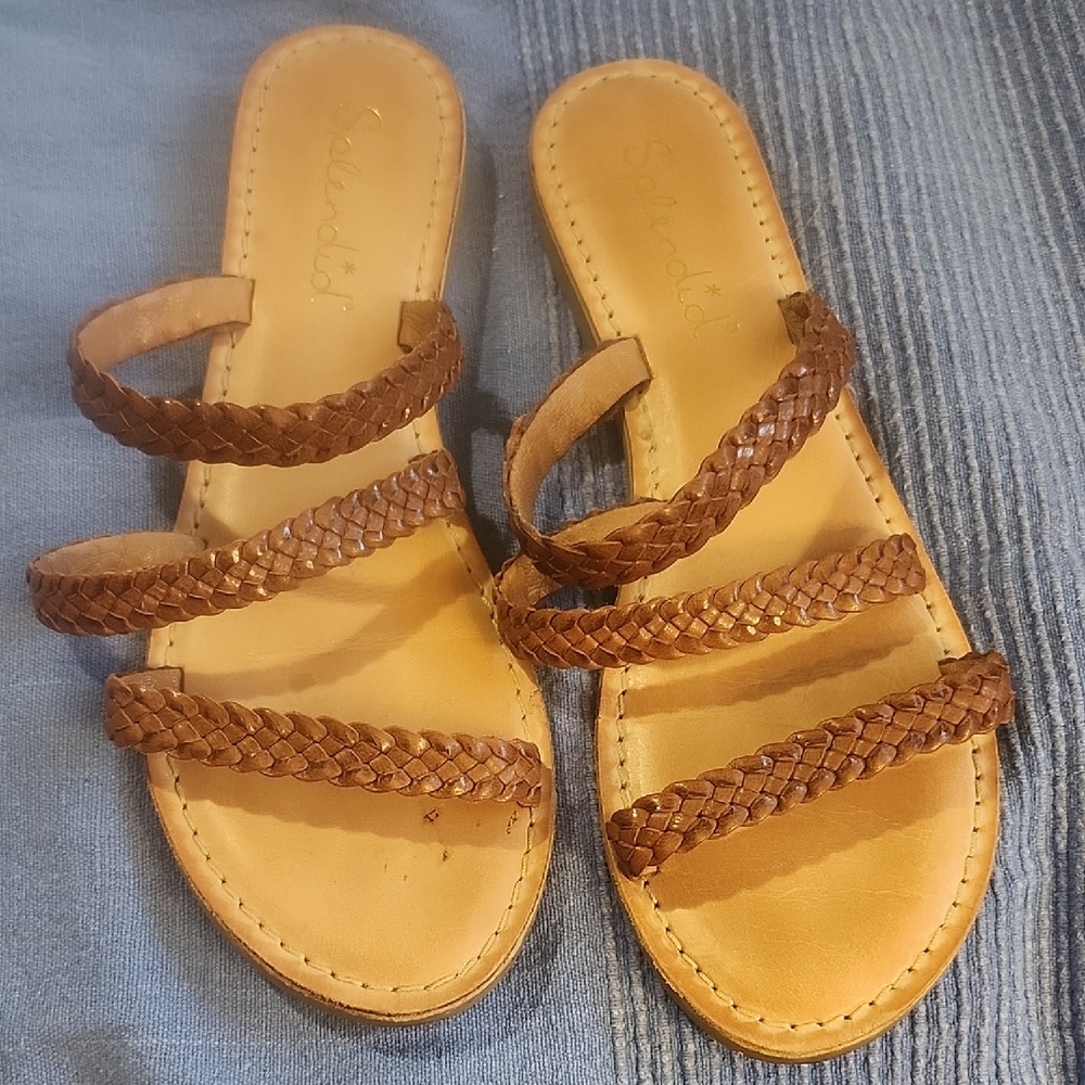 Splendid Tan Woven Strap Sandals